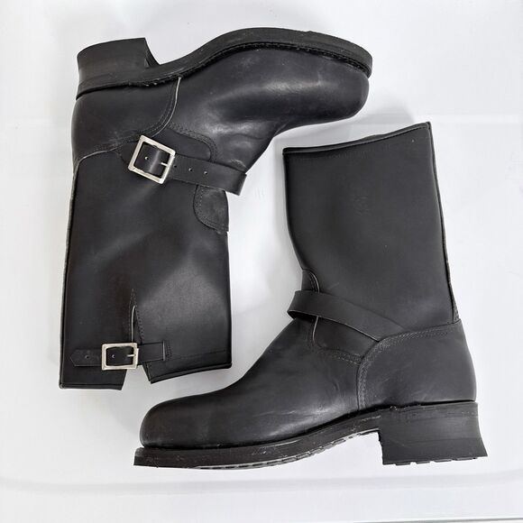 Vintage Herman Santa Rosa Engineer Boots Sz 13 E Black Steel Toe Motorcycle NEW - Picture 3 of 12